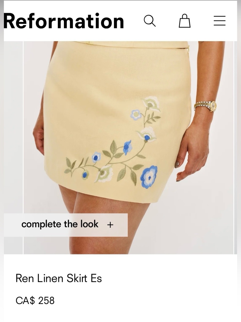NWT Size 10 - Reformation 100% Linen floral embroidery Mini Skirt - Picture 10 of 15